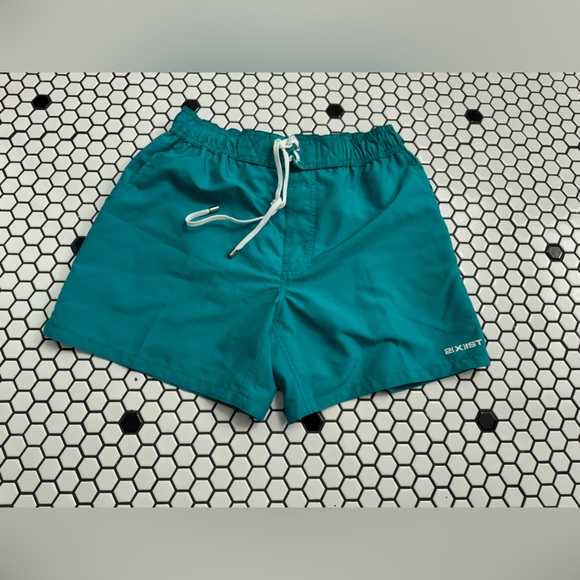 NWT 2xist Teal Swim Trunks with White Accents size medium - Picture 1 of 4